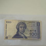 Hrvatska 1000 dinara 1991