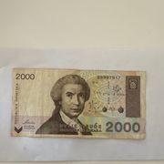 Hrvatska 2000 dinara 1992
