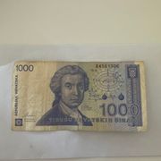 Hrvatskih 1000 dinara 1991g