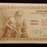 FNR JUGOSLAVIJA - 50 DINARA 1. MAJ 1946. - VRHUNSKA
