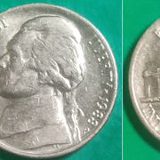 USA 5 cents, 1988 Jefferson Nickel "P" - Philadelphia ***/
