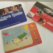 Tri telefonske kartice iz 1997. i 1998. godine