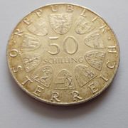 Austrija 50 Šilinga 1974 srebro