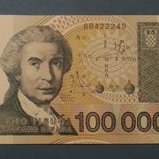 HRVATSKA - 100.000 HRVATSKIH DINARA HRD UNC