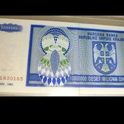 10 miliona dinara UNC - 1993 1 serija - KNIN