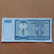 Knin 1 000 000 dinara 1993