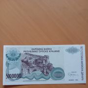 Knin 500 000 000 dinara 1993 ODLIČNO STANJE