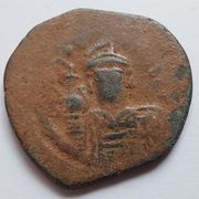 Bizant AE folis Mauricius Tiberius 588/89 a.d.