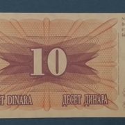 BIH - BOSNA I HERCEGOVINA - 10 DINARA 1992. UNC