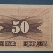 BIH - BOSNA I HERCEGOVINA - 50 DINARA 1992. UNC