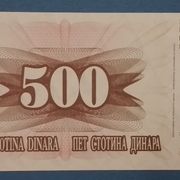 BIH - BOSNA I HERCEGOVINA - 500 DINARA 1992. UNC