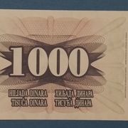 BIH - BOSNA I HERCEGOVINA - 1000 DINARA 1992. UNC