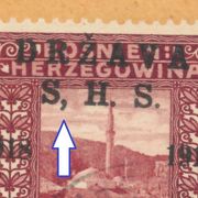 Rijetka greska "zarez" - 1919, isjecak s markama, zig SARAJEVO, 1,00 €