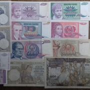 Lot novčanica ex Jugoslavenskog područja, razna kvaliteta kao na slikama
