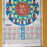 Cibona kalendar s potpisima igrača 1992.