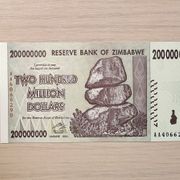 ZIMBABWE 200 000 000 DOLLARS 2008 UNC -K37