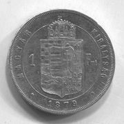 MAĐARSKA / HUNGARY - 1 forint, 1879. srebro
