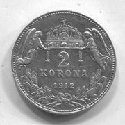 MAĐARSKA / HUNGARY - 2 krune / corone, 1912. srebro
