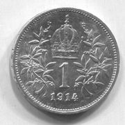 AUSTRIA - 1 kruna / corona, 1914. srebro