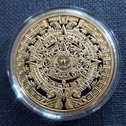 CALENDARIO AZTECA - lijepa pozlaćena kovanica 40 mm