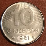 BRAZIL 1981 - 10 CRUZEIROS