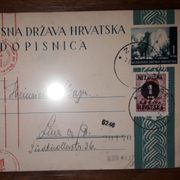 NDH CENZURIRANA DOPISNICA ZAGREB - LINZ 11.10.1941.