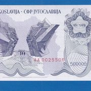 JUGOSLAVIJA 500 000  DINARA 1989 UNC