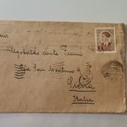 Omotnica pisma poslana iz Jugoslavije u Italiju