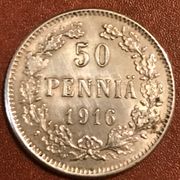 FINSKA 1916 - 50 PENIJA - SREBRO