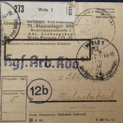 Zanimljiva poštanki odrezak iz Welsa s prigodnim i vojnim žigom te logorski