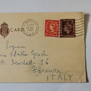 Dopisnica putovala iz Engleske u Italiju 1957.godine