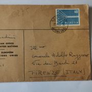 Omotnica pisma putovalog iz Švicarske u Italiju 1958. godine