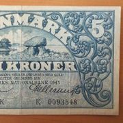 Danska 5 kruna 1943