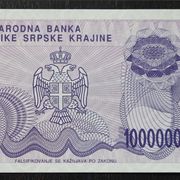 KNIN 1 000 000 DINARA (1994.) ZAMJENSKA, UNC