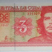 Kuba 3 pesosa Che Guevara 2005 odlična