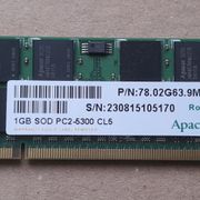 Apacer 1 GB 667MHz PC2-5300 CL5 1.8V Non ECC 200-pinska prijenos// RAM 39.