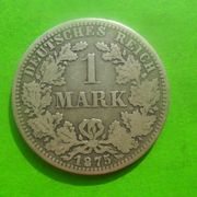Germany - 1 Mark 1875 A - Srebro