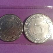 SFRJ, 2 i 5 Dinara 1992