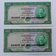 Mozambik 100 escudos,UNC---2 komada