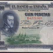 Novčanica Španjolska 100 Pesetas 1925 Pick 69c