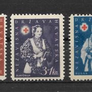 NDH , 1942.godina , crveni križ , hrvatske nošnje , MNH , kompletna serija