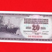 SFRJ, 20 Dinara, UNC