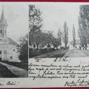 Razglednica crkva i župni ured u Lasinji iz 1905 godine