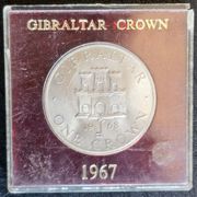 GIBRALTAR- 1 CROWN 1967. ELIZABETH II