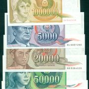 Set novcanica 1985-1989 - UNC
