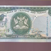 TRINIDAD I TOBAGO 5  DOLLARS 2008  UNC